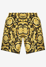 Versace Barocco Print Swim Shorts Yellow KĄPIELOWE 1007843 1A11650-5B000