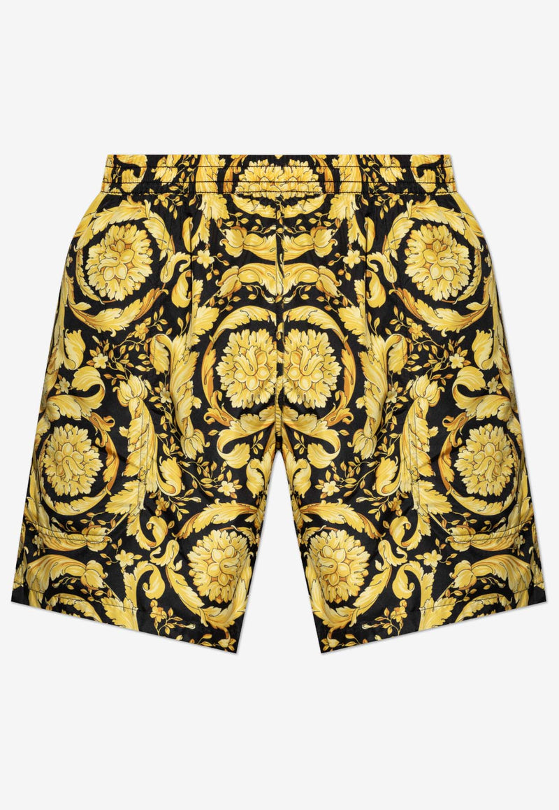 Versace Barocco Print Swim Shorts Yellow KĄPIELOWE 1007843 1A11650-5B000