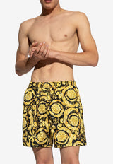 Versace Barocco Print Swim Shorts Yellow KĄPIELOWE 1007843 1A11650-5B000