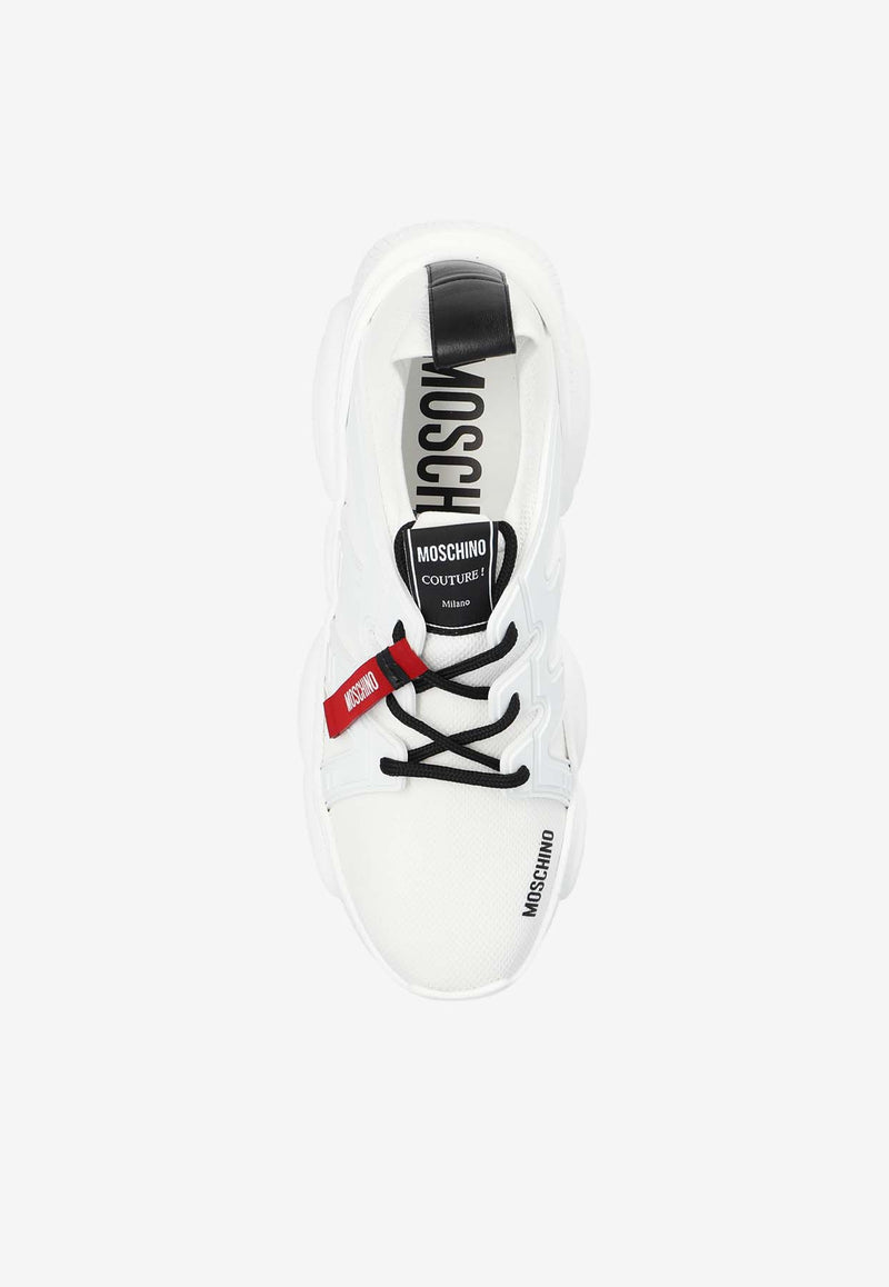 Moschino Teddy Low-Top Running Sneakers White MB15303G1L GL1-10A