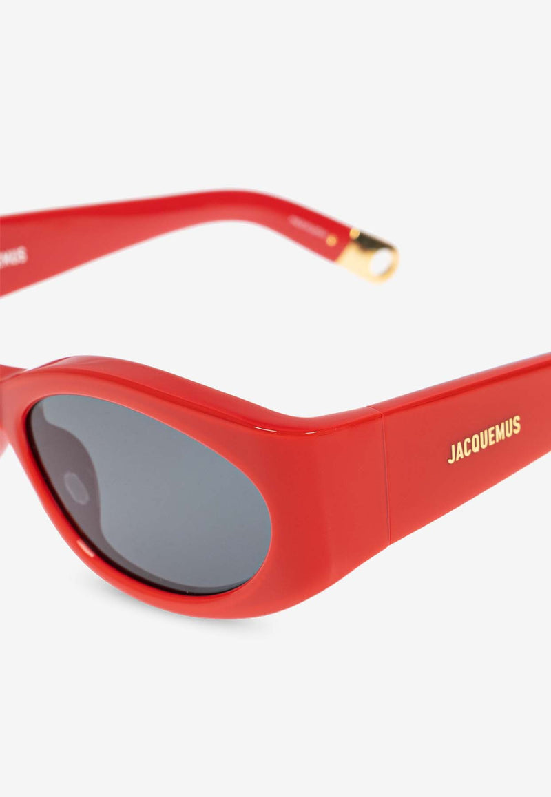 Jacquemus The Ovalo Logo Sunglasses Gray JAC4C8SUN 0-0