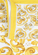 Dolce & Gabbana Majolica Print Beach Towel Yellow O5A03J ONN82-HG3TN