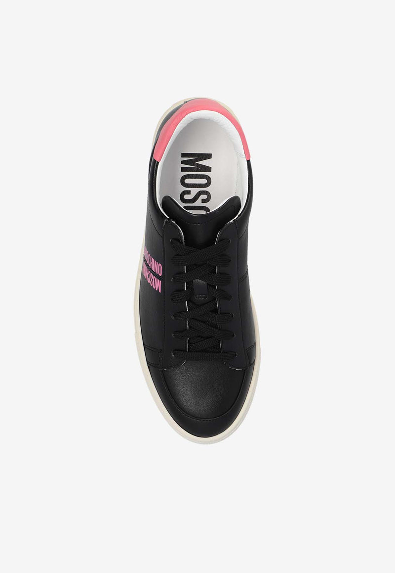 Moschino Leather Low-Top Sneakers Black MA15332G1L MFA-00A