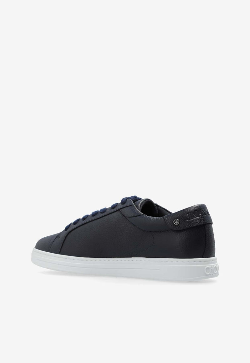 Jimmy Choo Rome Leather Low-Top Sneakers Navy ROME M GBX-V NAVY