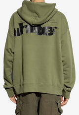 Off-White Shared Logo Skate Hooded Sweatshirt Green OMBB085F24 FLE00L-5810