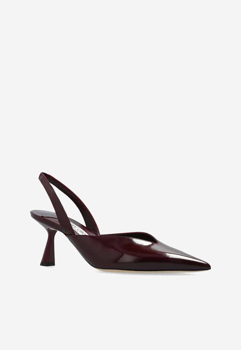 Jimmy Choo Maryanne 65 Patent Leather Slingback Pumps Bordeaux MARYANNE SB 65 HJP-GARNET