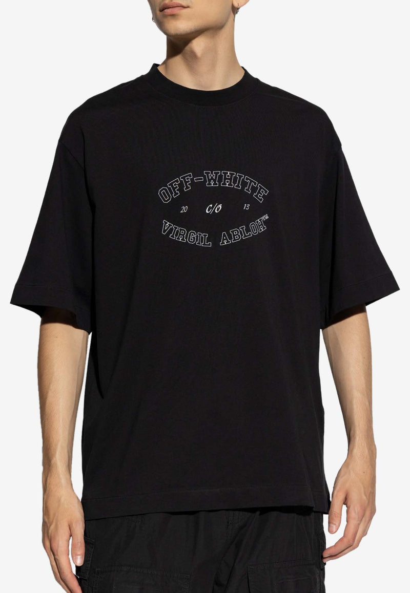 Off-White College Skate Printed T-shirt Black OMAA120F24 JER00M-1001