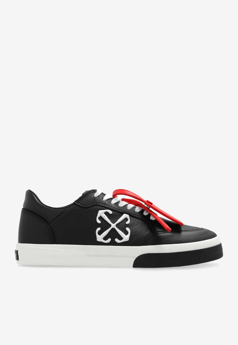 Off-White Low Vulcanized Leather Sneakers Black OMIA293C99 LEA001-1001