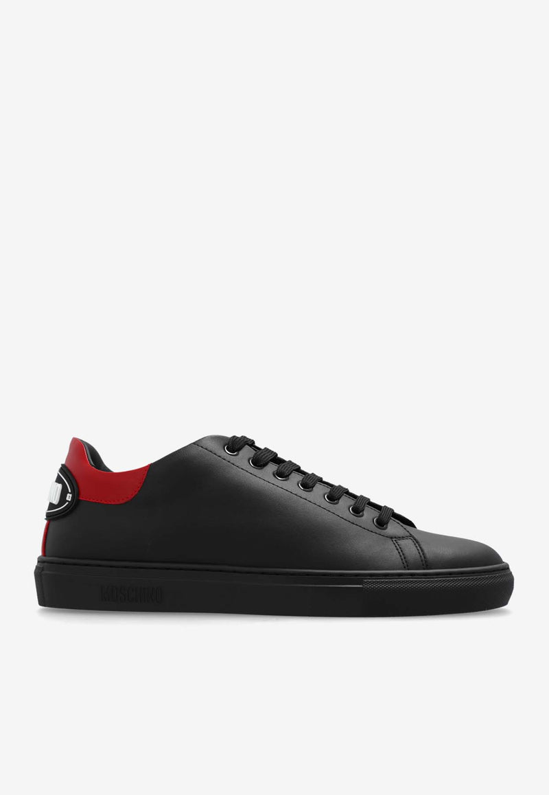 Moschino Leather Low-Top Sneakers Black MB15182G1L GA1-00D