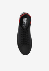 Moschino Leather Low-Top Sneakers Black MB15182G1L GA1-00D