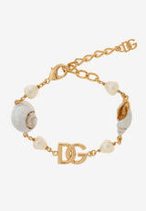 Dolce & Gabbana DG Shell-Charms Chain Bracelet Gold WBQ6C6 W1111-ZOO00