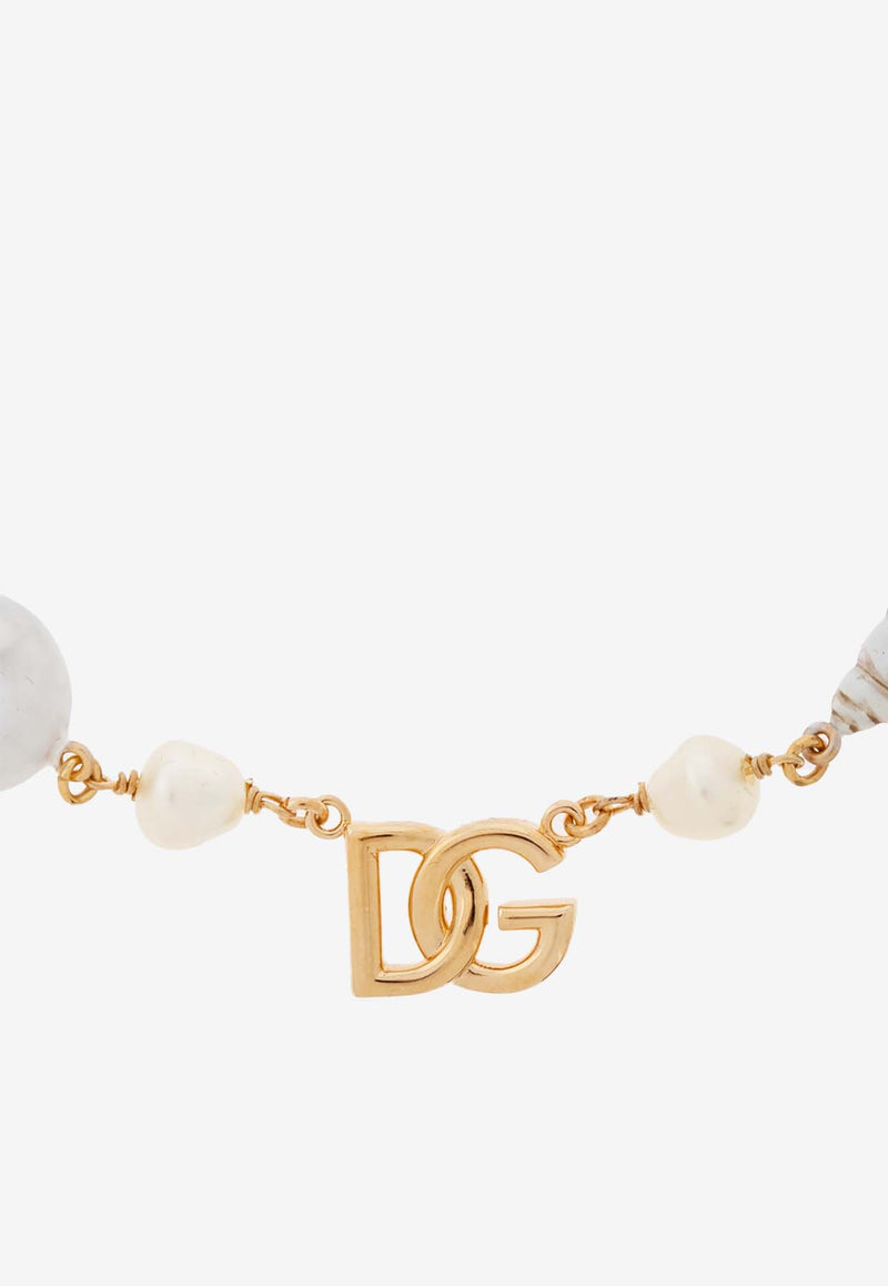 Dolce & Gabbana DG Shell-Charms Chain Necklace Gold WNQ6C6 W1111-ZOO00