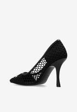 Salvatore Ferragamo Kristen 95 Vara Bow Mesh Pumps Black 01I153 KRISTEN 95NT 774808-RETE NERO GROS PR NERO