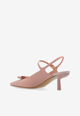 Salvatore Ferragamo Ophelia 55 Slingback Pumps in Calf Leather Pink 01I530 OPHELIA 55G 774576-ROSE