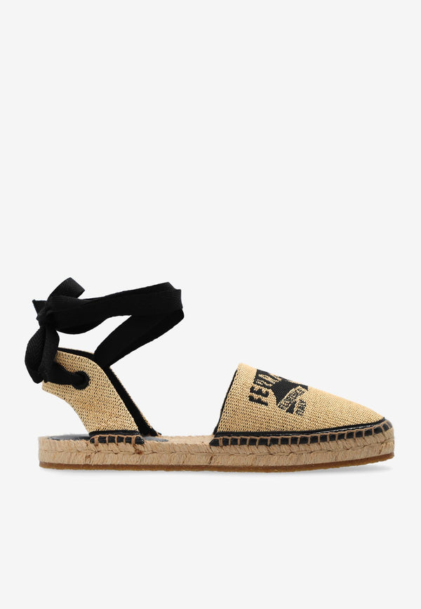 Salvatore Ferragamo Elaia Raffia Flat Espadrilles Beige 01I237 ELAIA RF 773738-PAGL MIELE DIS NERO