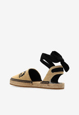 Salvatore Ferragamo Elaia Raffia Flat Espadrilles Beige 01I237 ELAIA RF 773738-PAGL MIELE DIS NERO