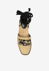 Salvatore Ferragamo Elaia Raffia Flat Espadrilles Beige 01I237 ELAIA RF 773738-PAGL MIELE DIS NERO