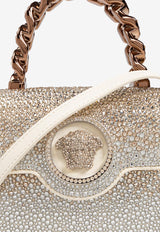 Versace Mini La Medusa Crystal Top Handle Bag Cream 1003016 1A08197-1W47P