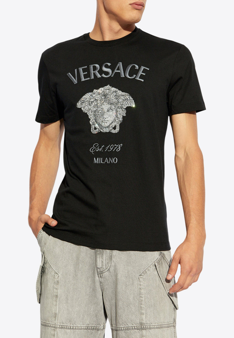 Versace Crystal Medusa T-shirt Black 1013944 1A11473-1B000