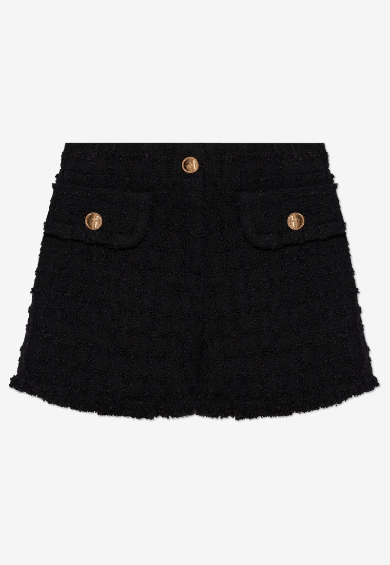 Versace Heritage Tweed Mini Shorts Black 1015377 1A10096-1B000