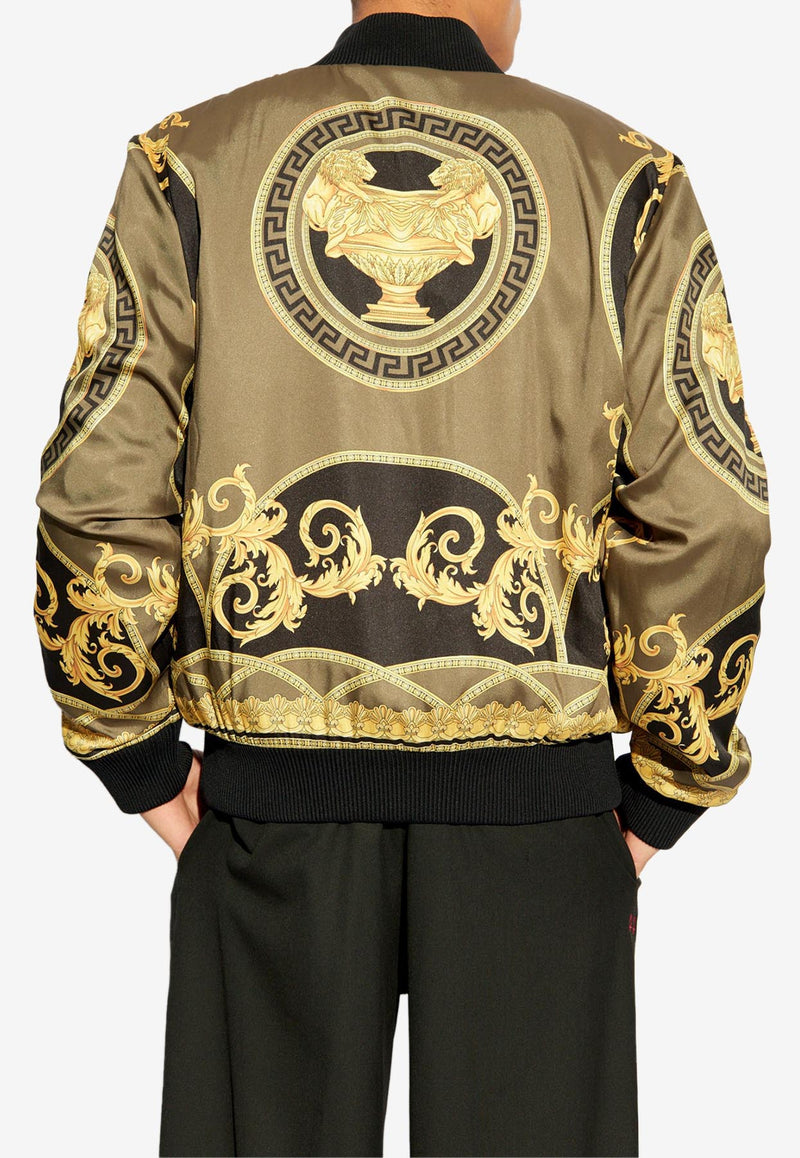 Versace La Coupe Des Dieux Print Reversible Bomber Jacket Black 1013860 1A11232-2B050