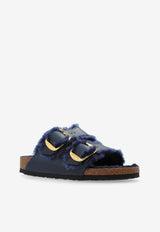 Birkenstock Arizona Big Buckle Shearling Slides Midnight Blue 1023139 0-MIDNIGHT