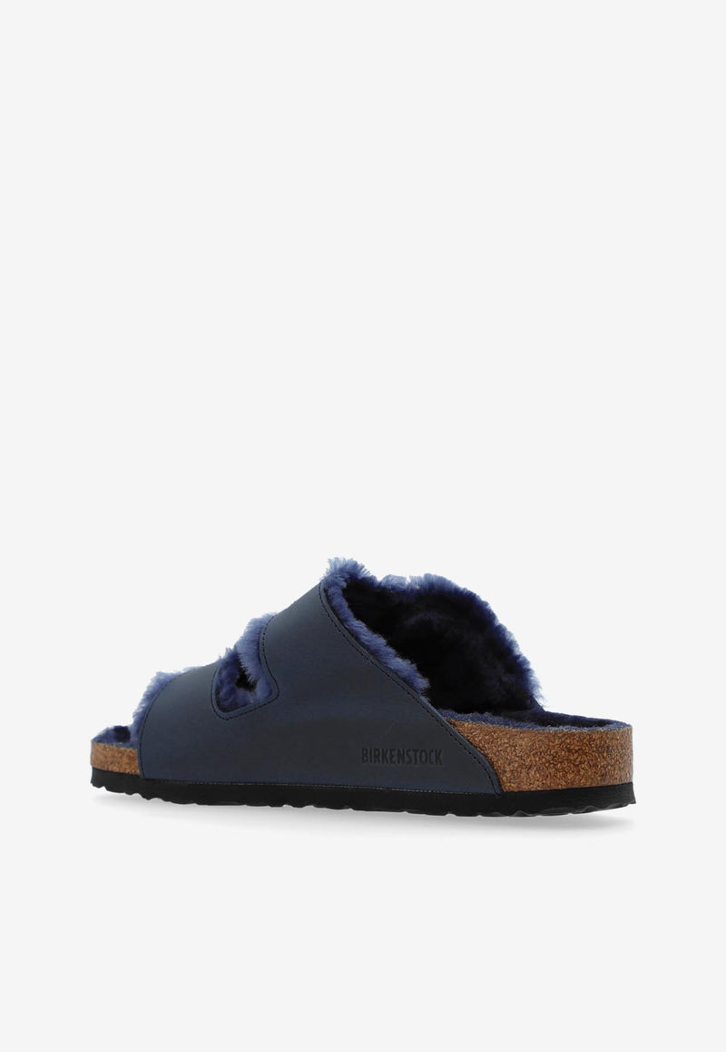 Birkenstock Arizona Big Buckle Shearling Slides Midnight Blue 1023139 0-MIDNIGHT