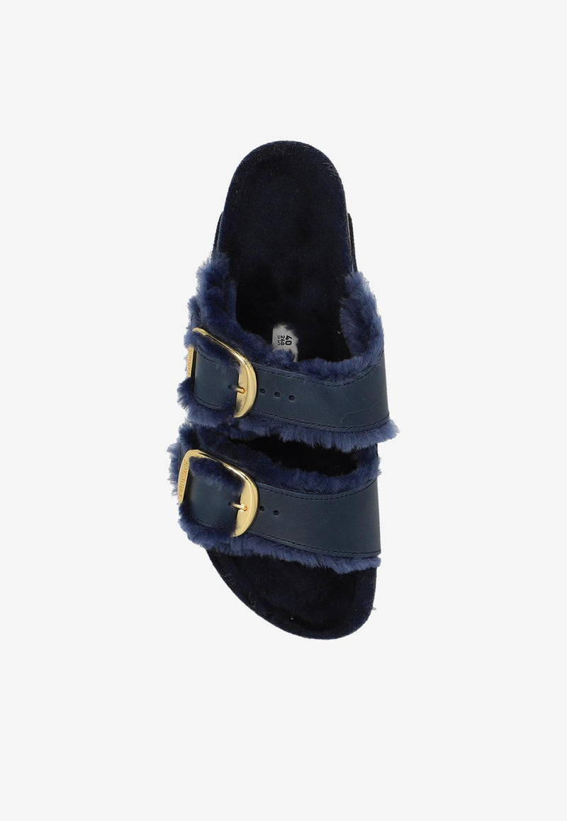 Birkenstock Arizona Big Buckle Shearling Slides Midnight Blue 1023139 0-MIDNIGHT