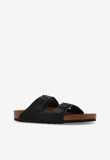 Birkenstock Arizona Two-Strap Suede Slides Gray 1028603 0-VELVET GREY