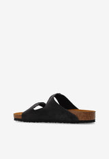 Birkenstock Arizona Two-Strap Suede Slides Gray 1028603 0-VELVET GREY