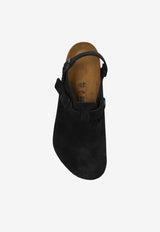 Birkenstock Tokio Suede Slingback Clogs Black 1028337 0-BLACK