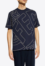 Salvatore Ferragamo Graphic Print T-shirt Navy 122456 H 776716-NEW NAVY