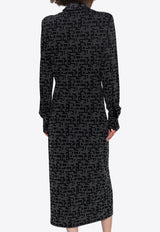 Salvatore Ferragamo Micro Studs Midi Shirt Dress Black 13F953 A 776788-BLACK