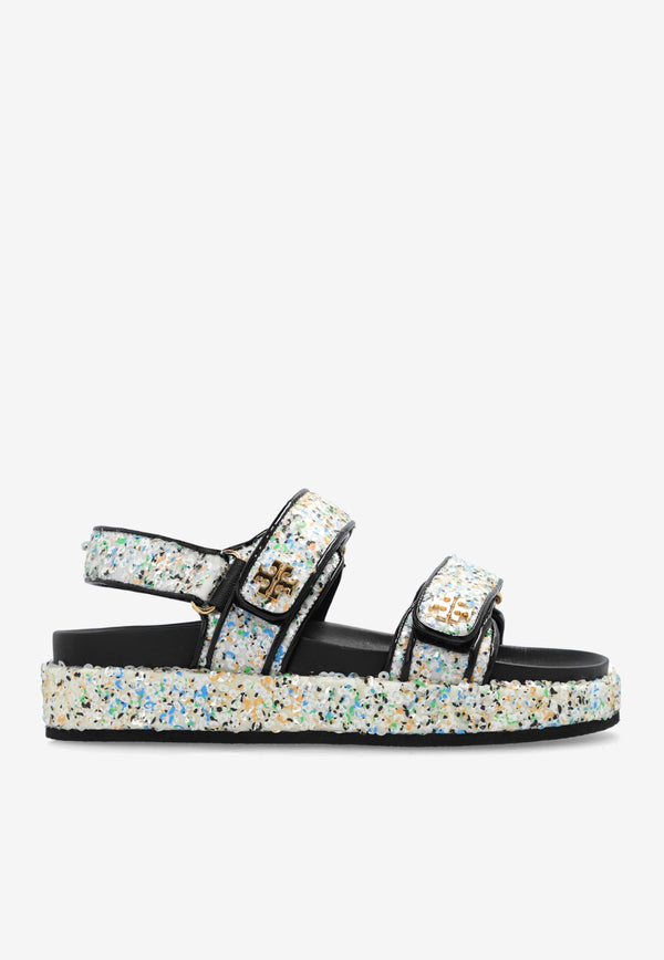 Tory Burch Kira Sequined Sports Sandals White 158956 0-001