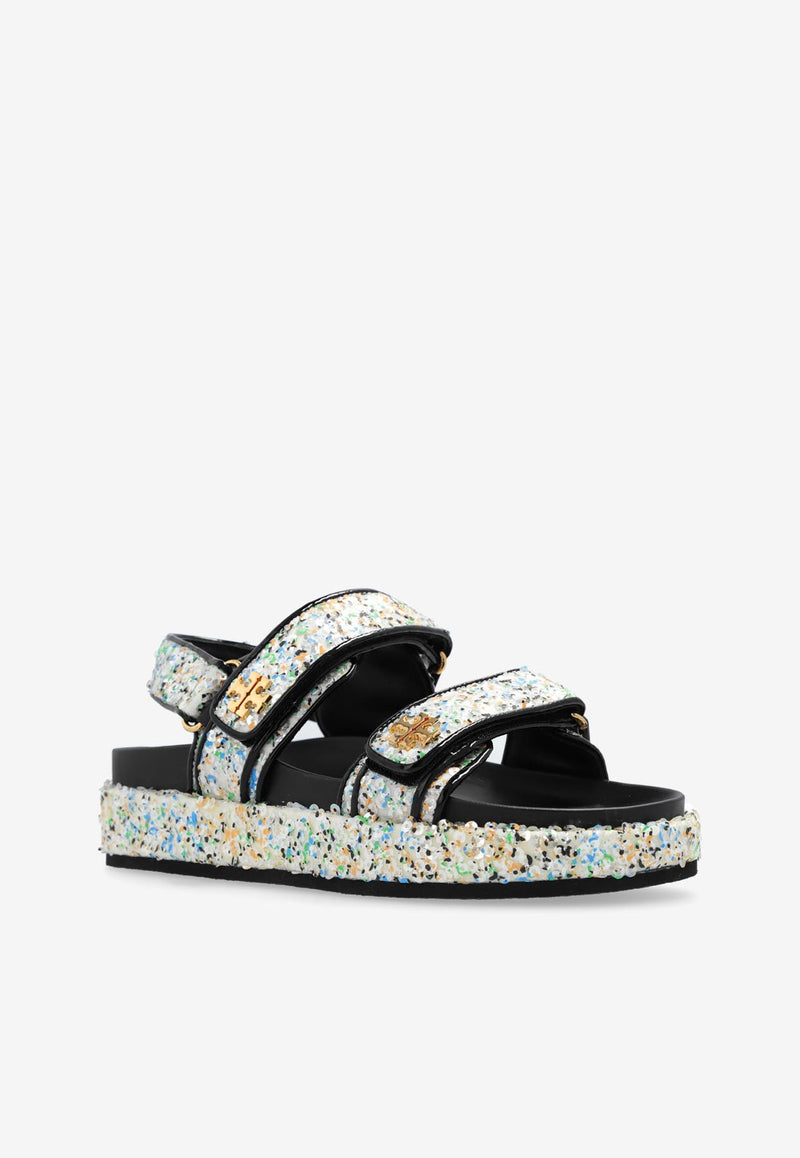 Tory Burch Kira Sequined Sports Sandals White 158956 0-001