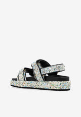 Tory Burch Kira Sequined Sports Sandals White 158956 0-001