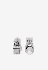 Jacquemus The Nodo Asymmetric Stud Earrings Silver 241JW715 5845-980