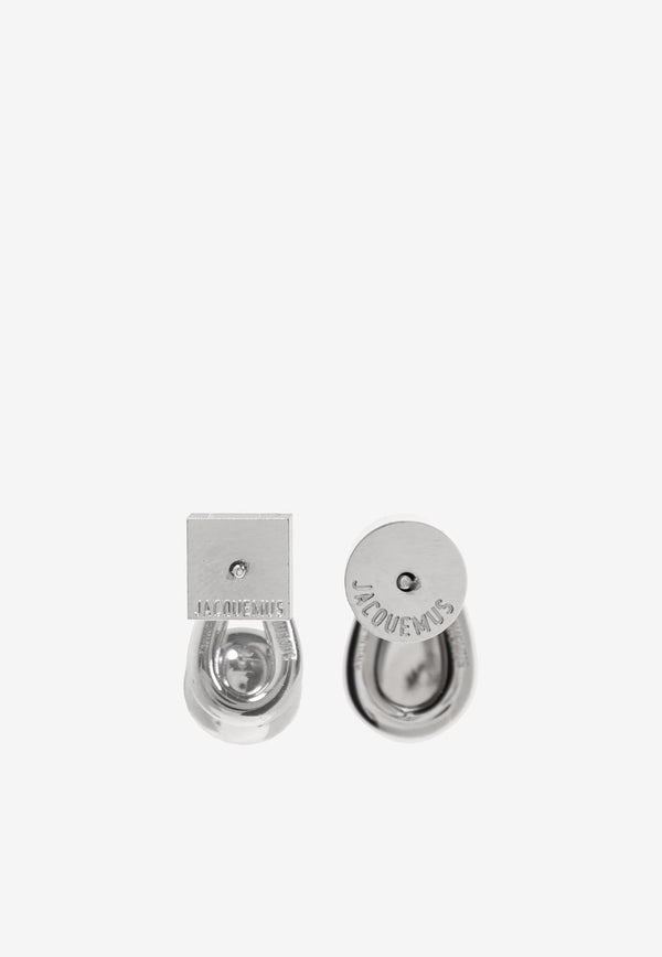 Jacquemus The Nodo Asymmetric Stud Earrings Silver 241JW715 5845-980