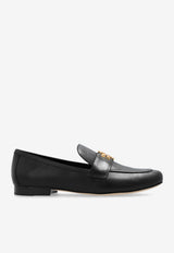 Tory Burch Eleanor Logo Plaque Leather Loafers Black 158204 0-006