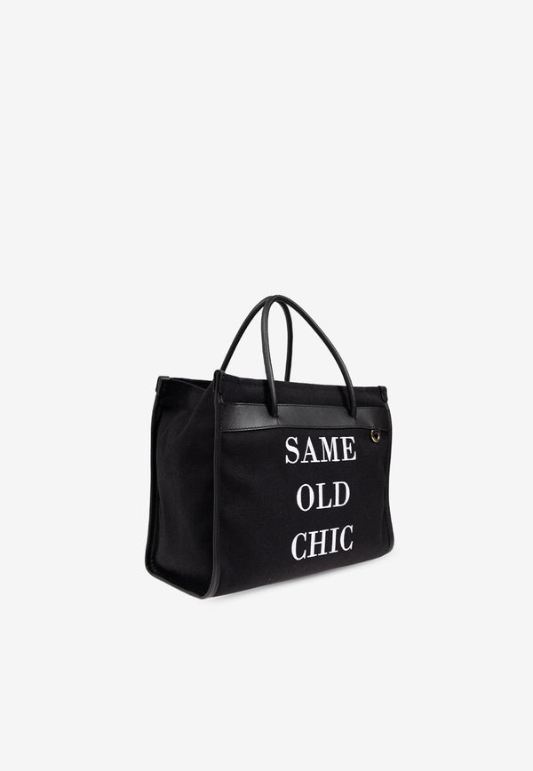 Moschino Slogan Print Tote Bag Black 2427 A7368 8219-2555