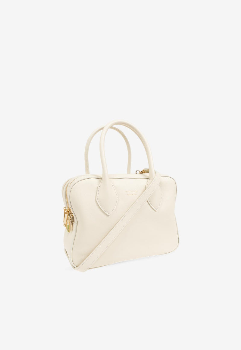 Salvatore Ferragamo Medium Star Calf Leather Top Handle Bag Cream 218958 STAR TH 774832-MASCARPONE