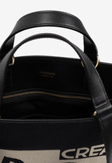 Salvatore Ferragamo Medium Logo Embroidered Tote Bag Black 219475 TT SIGN M 776542-NERO