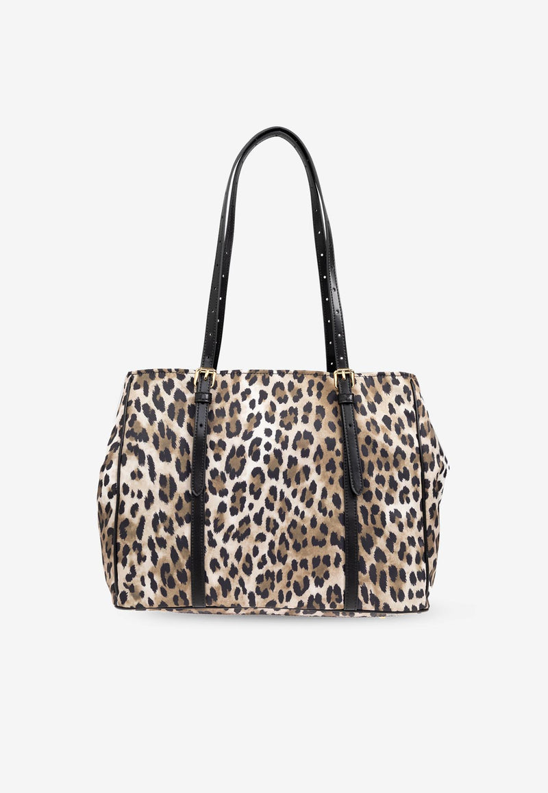 Moschino Leopard Print Tote Bag Beige 2427 B7426 8202-1888