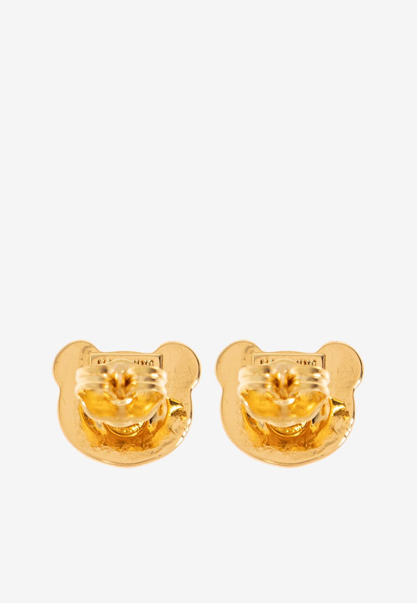 Moschino Small Teddy Bear-Shaped Stud Earrings Gold 24271 A9105 8402-0606