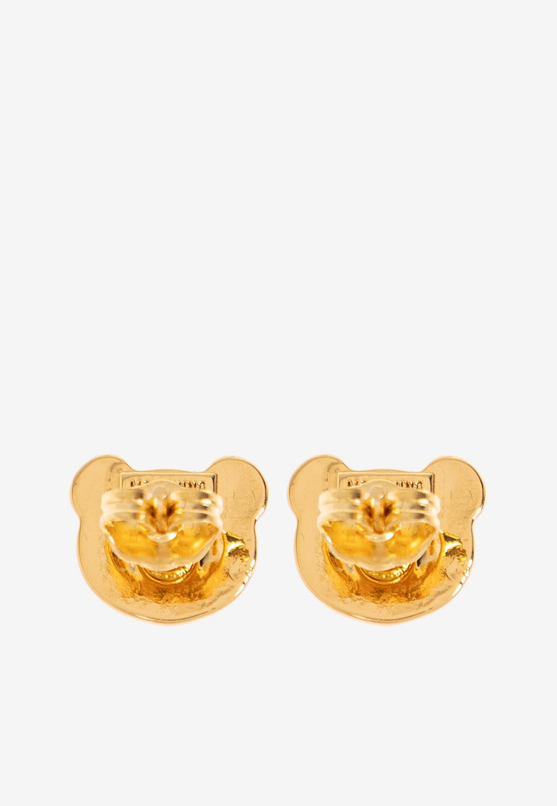 Moschino Small Teddy Bear-Shaped Stud Earrings Gold 24271 A9105 8402-0606