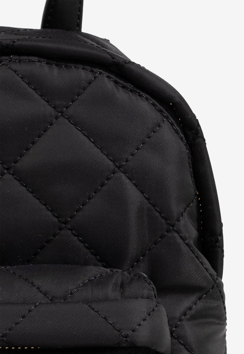 Moschino Logo Patch Quilted Backpack Black 2427 B7609 8201-2555