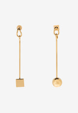 Jacquemus The Nodo Asymmetric Drop Earrings Gold 241JW716 5845-280