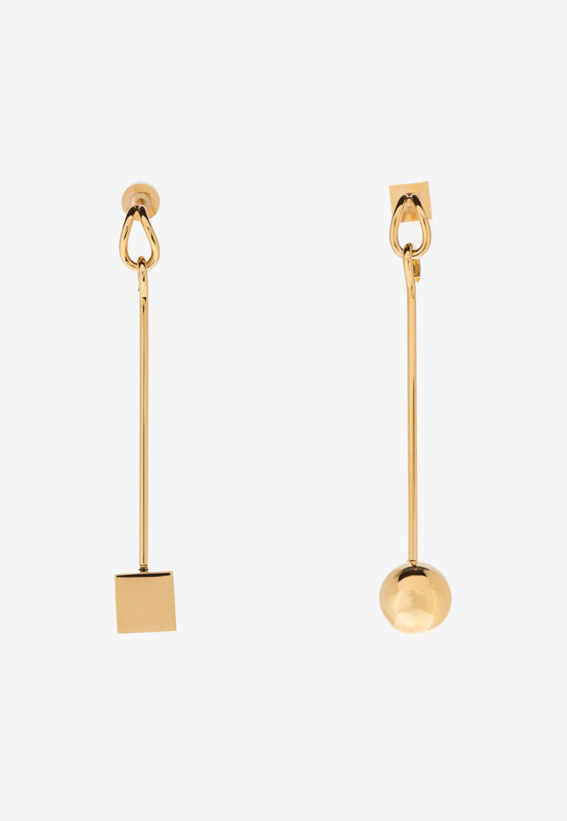 Jacquemus The Nodo Asymmetric Drop Earrings Gold 241JW716 5845-280