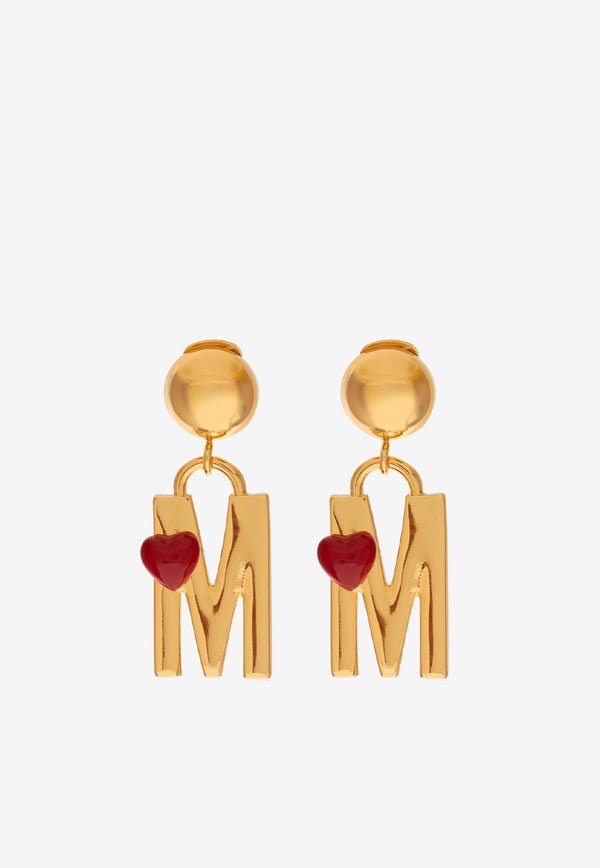 Moschino Dangling M Clip-On Earrings Gold 24271 A9133 8489-1606