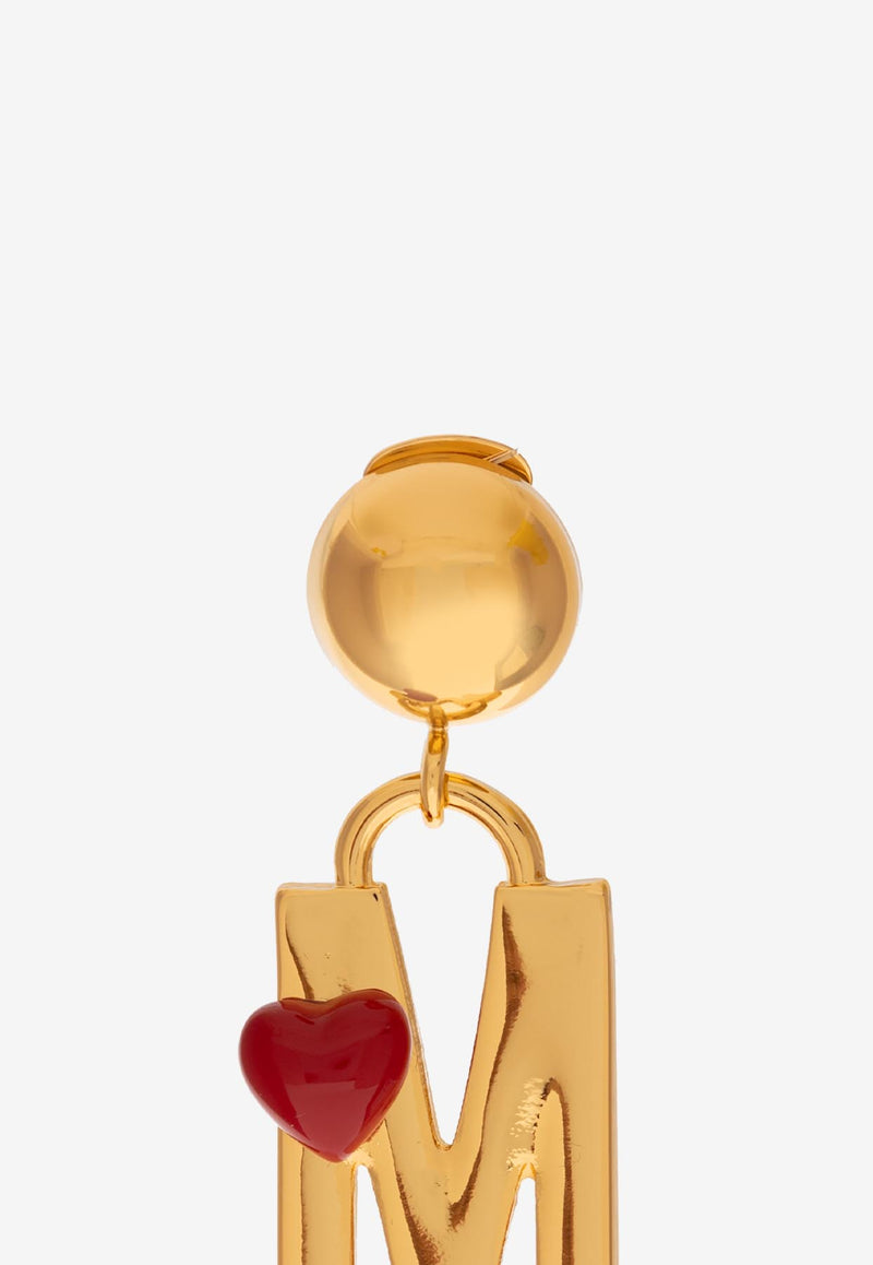 Moschino Dangling M Clip-On Earrings Gold 24271 A9133 8489-1606